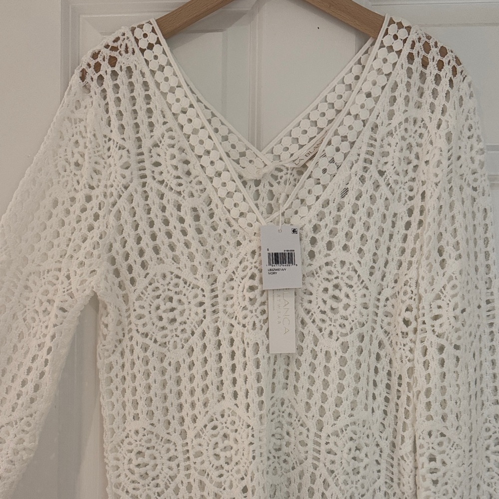 NWT La Blanca Waverly Crochet Swim Cover Up Tunic - Picture 9 of 15